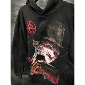 Lost Hills Nightmare On Elm St Freddy Black Hoodie Double Sided XXL
